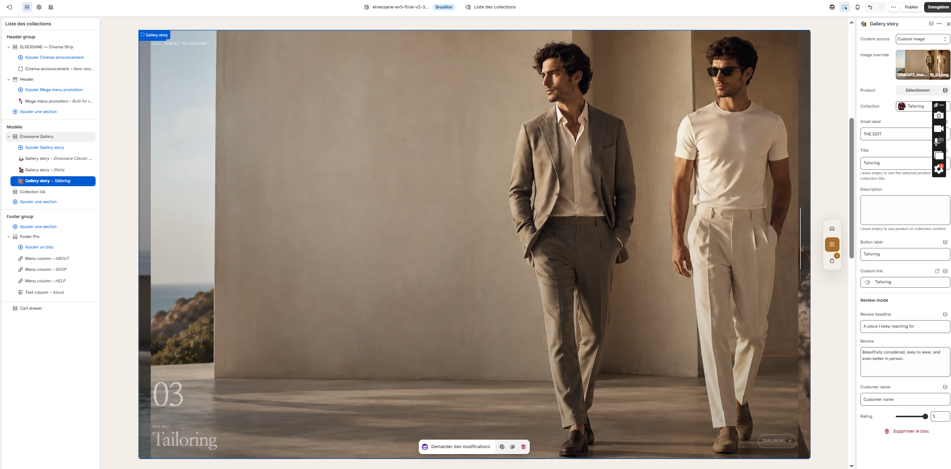 Collections Gallery in the Shopify Theme Editor