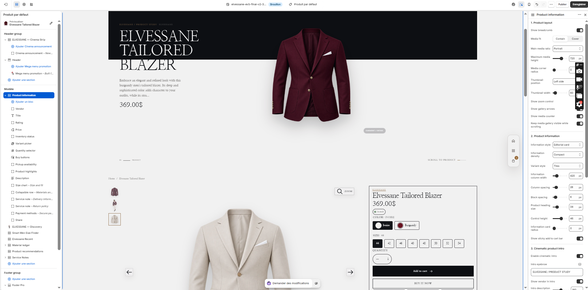 Product Information in the Shopify Theme Editor